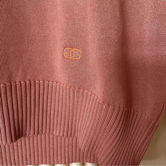 Vintage givenchy 70’s polo collar sweater top copper tan - Picture 6 of 12